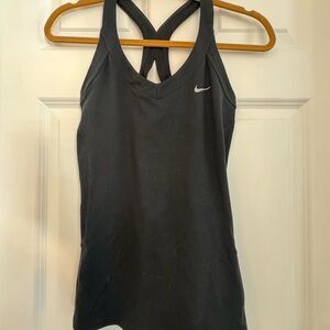 Nike DriFit Black Fitted Razor Back Tank Top